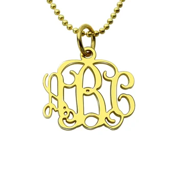 

Wholesale Small 0.72 inch Monogram Necklace Silver Personalized Monogram Initials Necklace Jewelry Gift for Her