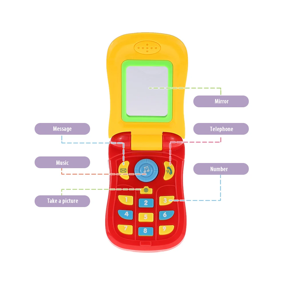 MrY Забавный флип-телефон игрушка ребенок учеба свет музыкальный звук телефон обучающая игрушка музыкальный мобильный телефон электрическая игрушка для ребенка