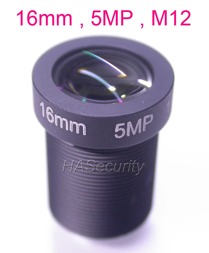 Объектив 16 мм M12 5.0MP F1.8 aparure 1/2. 5 &quotдля монтажа модуля камеры видеонаблюдения |