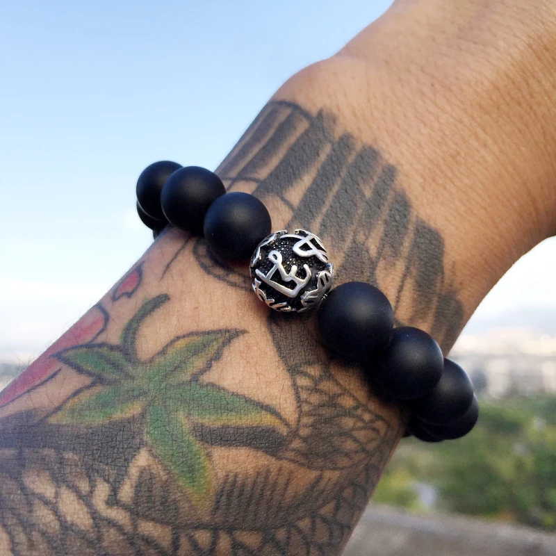 

Mcllroy beaded bracelets natural stone beads bracelet charm men women bangles couple jewelry Valentines day gift erkek bileklik