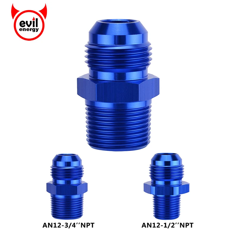 Evil energy алюминиевый Мужской AN12 до 1/2 'Ɖ/4&quot NPT прямой расклешенные трубы