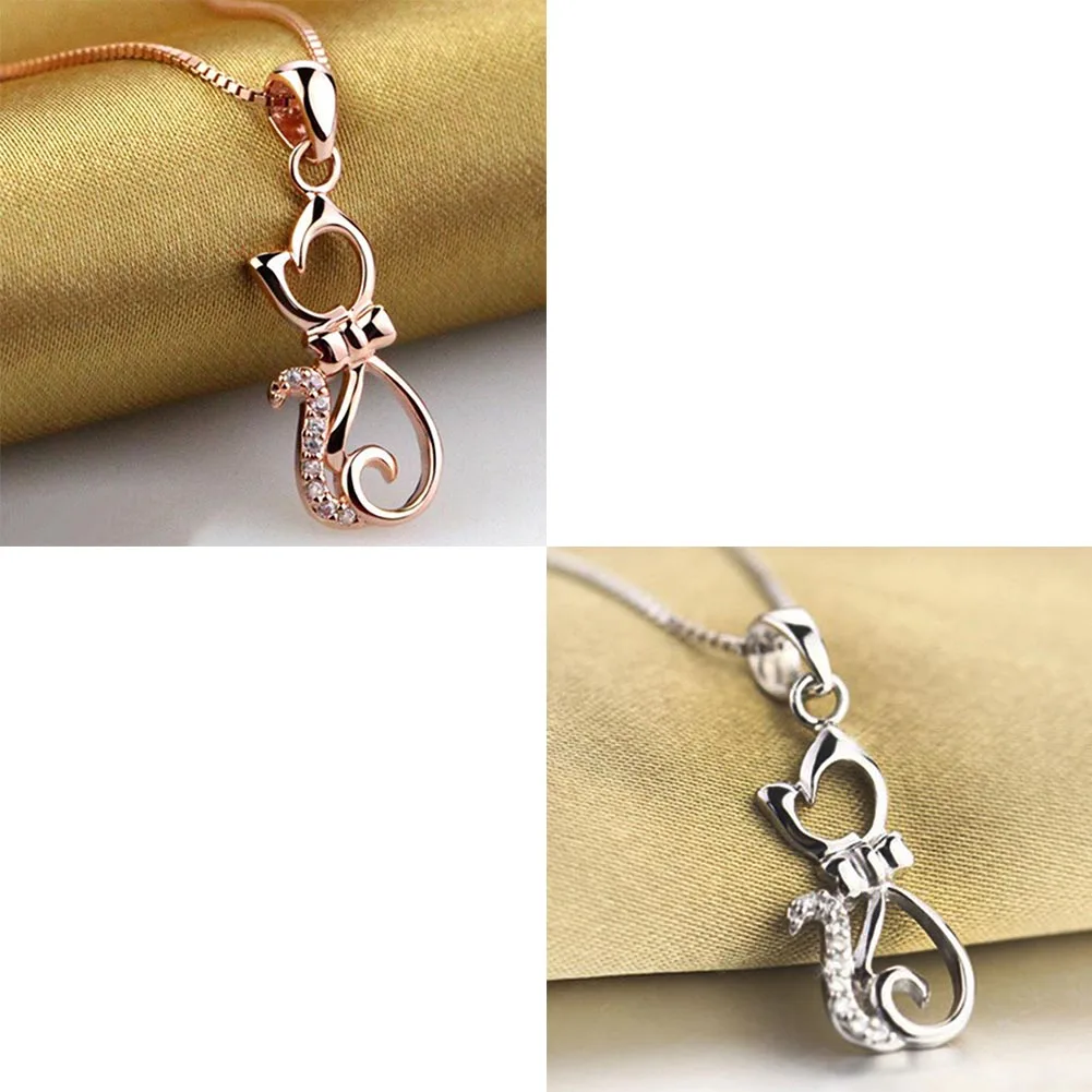 

Sweet Cat Lover Necklace Small Jewelry European Style Fashion Lovers Cat Pendant Valentine's Day & Christmas Gift Wholesale