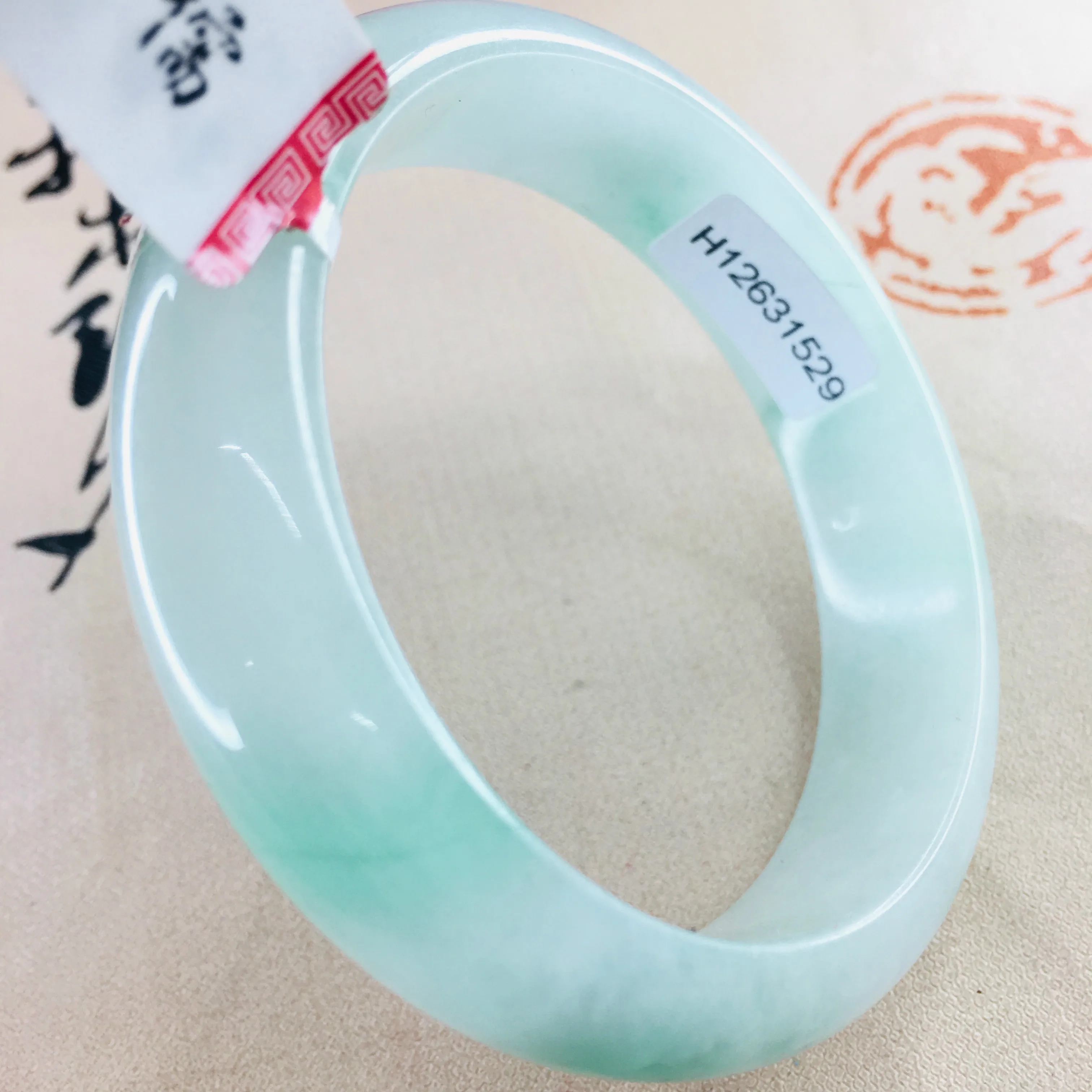 Zheru ювелирные изделия чистый натуральный жадеитовый браслет натуральный элегантный светло-синий 52-61 мм Женский нефритовый браслет подарочный сертификат