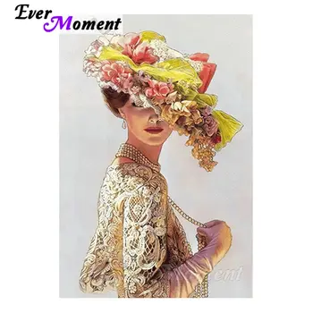 

Ever Moment Diamond Painting Woman Full Square Drill Resin 5D DIY Diamond Embroidery Decoration For Home Picture Mosaic S2F347