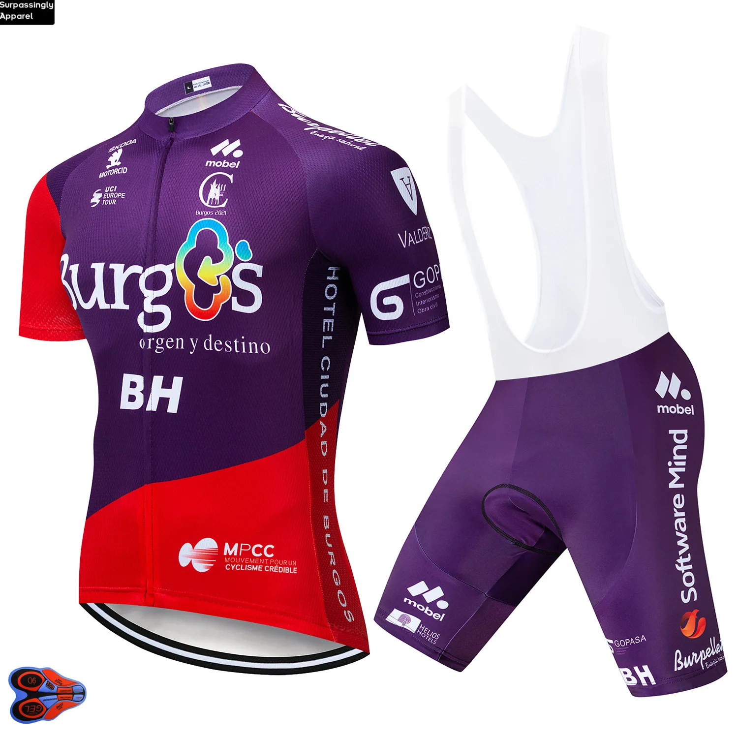 

2019 Pro UCI Team BH Cycling Jersey 9D Gel Pad Bike Shorts Set Ropa Ciclismo Quick Dry Racing Team Bicycling Maillots Culotte
