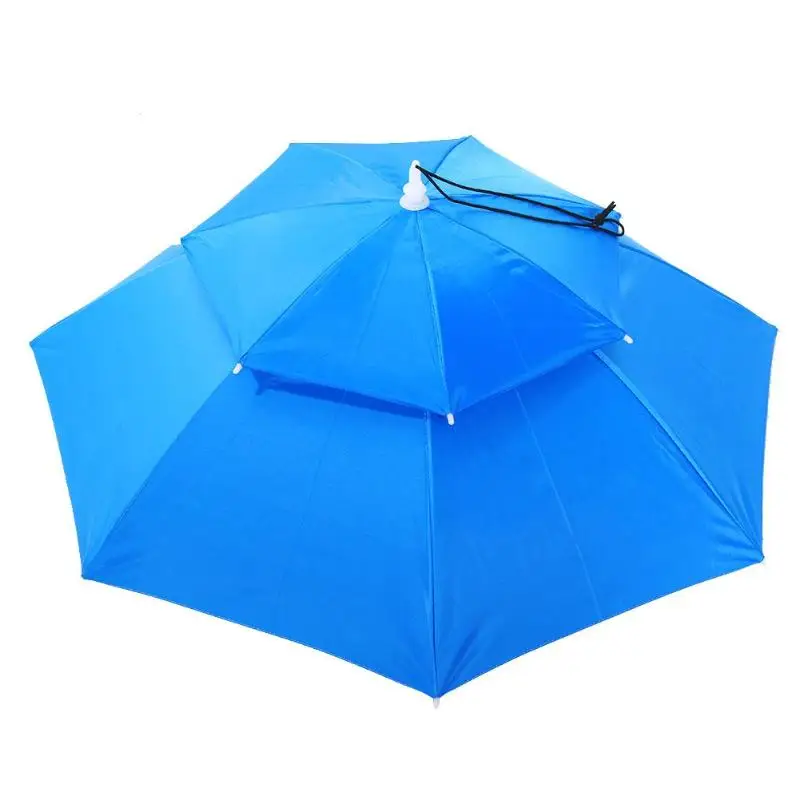 Портативный двойной УФ солнцезащитный козырек водонепроницаемый колпачок двойная дышащая ветрозащитная шапка-Зонтик для рыбалки головной убор зонтик шляпа Рыба Pesca