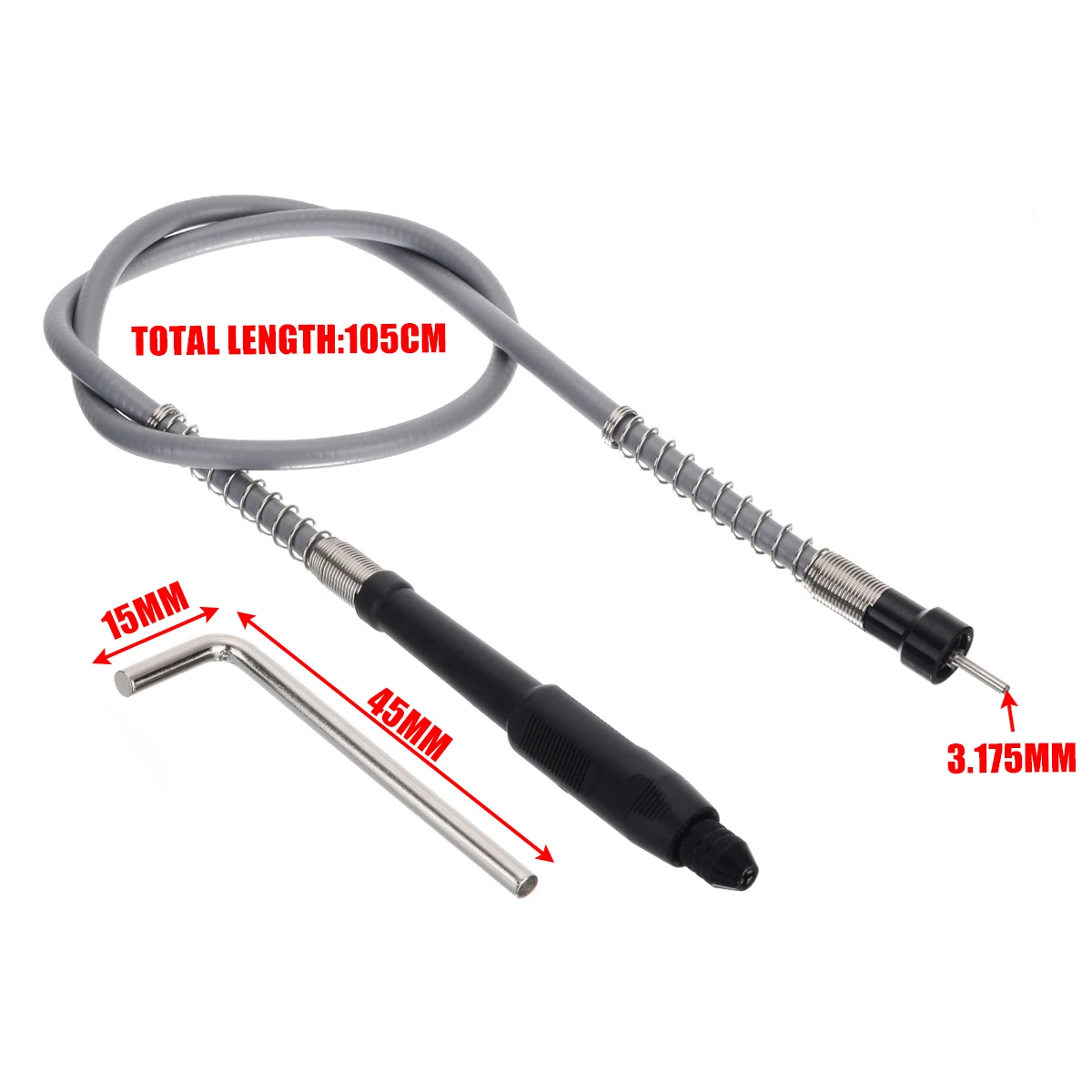Extension Cord Grinder Flexible Shaft Soft Flex Shaft Wirh M8 Keyless Drill Chuck for Electrical Rotary Grinder Tool