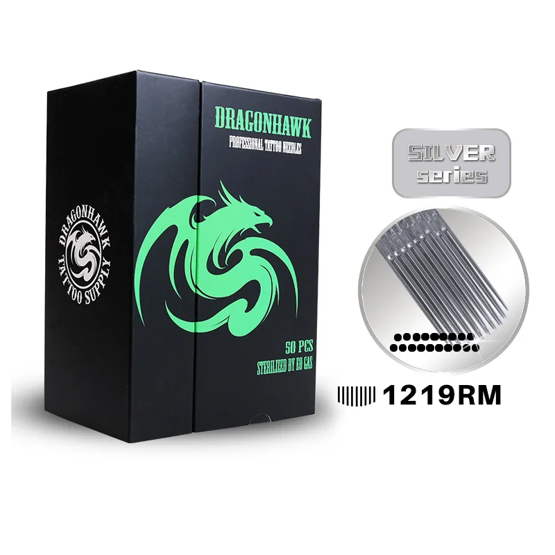 

Tattoo Needles 50 pcs Disposable Sterile 1219RM Curved Magnum Dragonhawk Permanent Makeup Needles Tattoo Needles Tattoo Supply