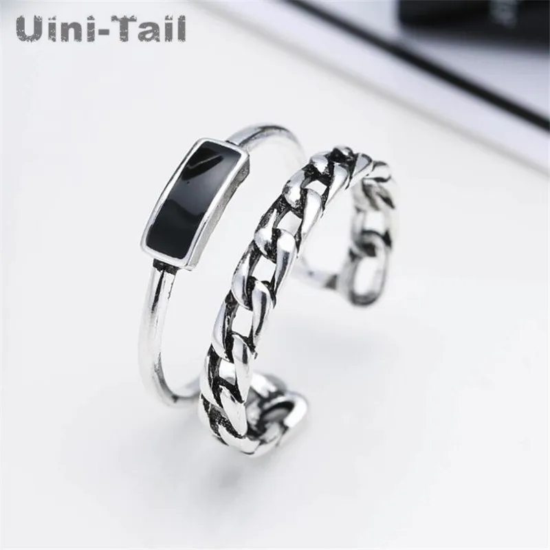 Классическое Открытое кольцо Uini-Tail из стерлингового серебра 925 пробы с