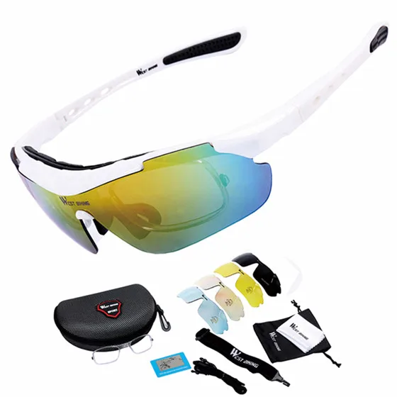 WEST BIKING, поляризационные очки для велоспорта, для спорта на открытом воздухе, солнцезащитные очки, велосипедные очки для мужчин и женщин, защитные очки, велосипедные солнцезащитные очки - Цвет: White