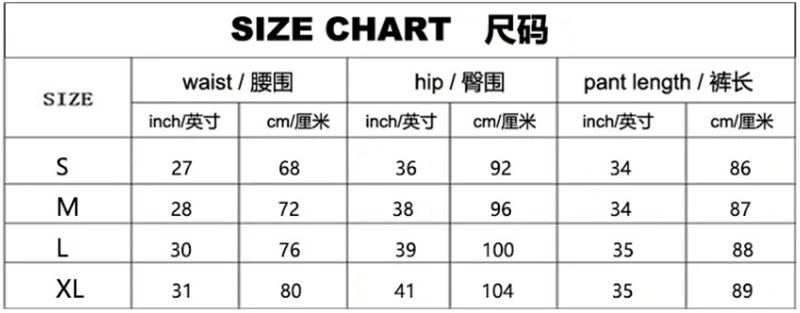 Size chart