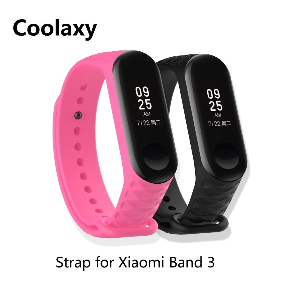 Coolaxy браслет для Xiaomi mi Band 3 ремешок для спортивных часов Силиконовый браслет для Xiaomi mi Band 3 аксессуары браслет mi band 3 ремешок - Цвет: Pink Black