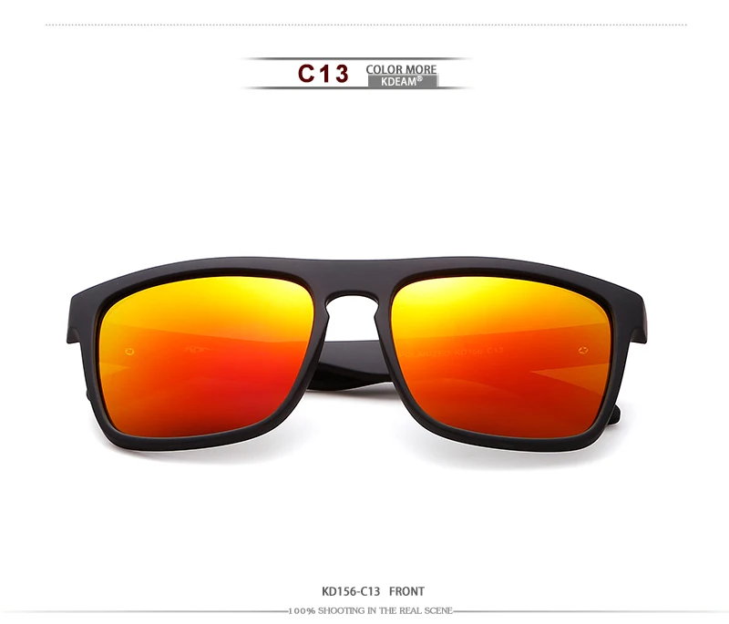 KDEAM летние солнцезащитные очки Для мужчин спортивные солнцезащитные очки поляризованные Для женщин брендовые зеркальные линзы квадратный UV400 с Чехол KD156
