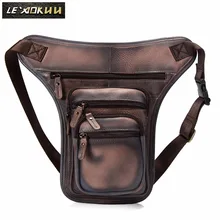 Оригинальная кожаная Мужская Дизайнерская Повседневная " плоская сумка-мессенджер, модная многофункциональная сумка для путешествий, поясная сумка для ног, мужская сумка 3111db