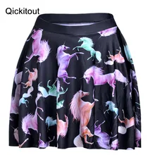 Qickitout юбки, тонкие сексуальные женские элегантные цветные скачущие юбки, мини юбки 3D юбки с цифровым принтом