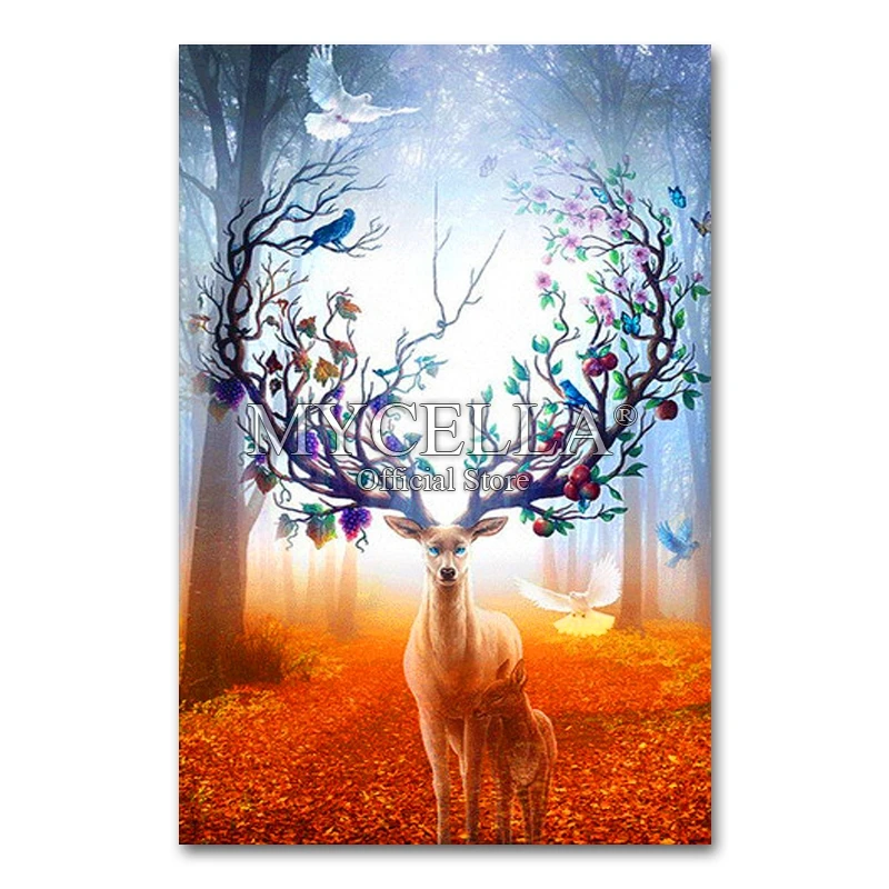

Animal,Diamond Embroidery,Full,DIY,Diamond Painting"Forest Elk&Birds"Cross Stitch,Diamond Mosaic,Bead Picture,Home Decor