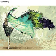 Абстрактный Рисунок Картина Балетные костюмы Для женщин Бабочка DIY маслом по номерам стены Книги по искусству на постельное белье живопись без Рамки