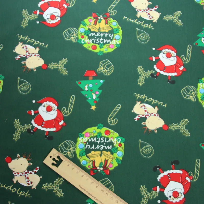 Рождественская печатная Детская хлопчатобумажная ткань для комплект кровати «сделай сам» Ткань для шитья Лоскутное шитье и модное платье изготовление тканей