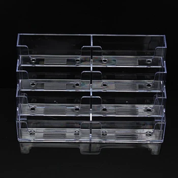 

Kicute Modern Desktop Business Card Holder 8 Pockets Stand Clear Transparent Acrylic Counter Display Stand Office Home Supplies