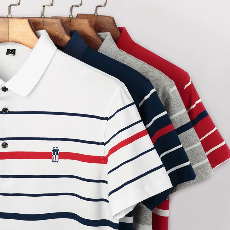 Polo, высокое качество, короткий рукав, брендовая одежда, рубашка, хлопок, одноцветная, Полоска, мужская мода, повседневная, размера плюс, XXXL
