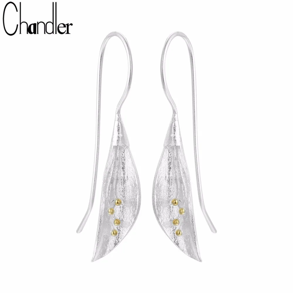 

Hot Unique Silver Long Flower Earrings For Women Girls Gift Statement Jewelry Pendientes Plata 925 Wholesale Brand Fine Bijoux