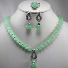 Для женщин подарок WGP слово естественно штраф ветер Для женщин драгоценный камень Цепочки и ожерелья серьги кольцо(7/8/9) серебряные украшения-Jewelry