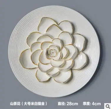 3D Настенный ТВ-фон, украшения для дома, искусство, изделия из смолы, европейская трехмерная Цветочная тарелка, Настенная Наклейка - Цвет: 5
