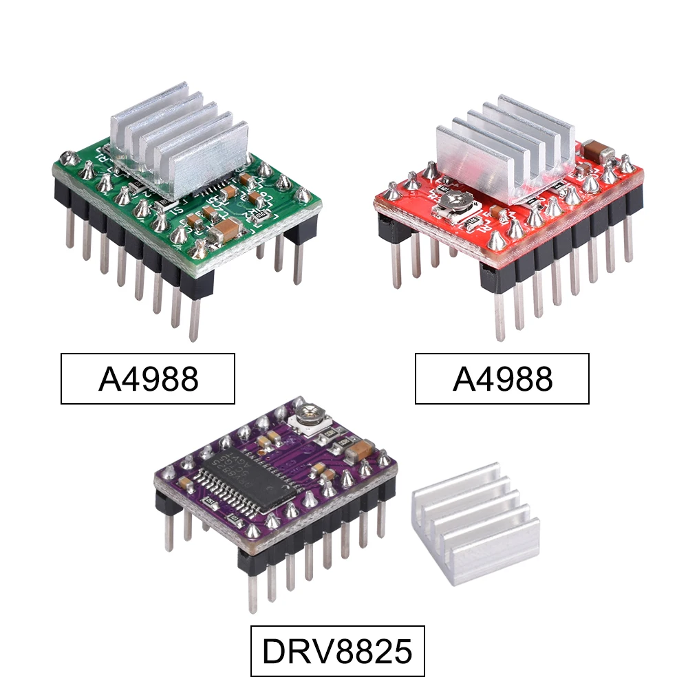 

A4988 Stepper Motor Driver DRV88 Reprap Stepper Driver Module Heat Sink with Sticker For 3D Printer Parts Ramps 1.4 Reprap Board