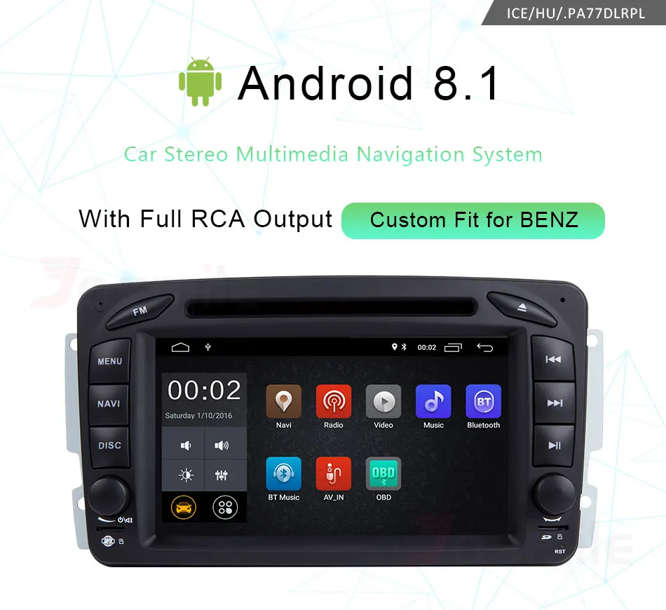 Discount Android 8.1 4 Core Car DVD Player Multimedia Head Unit Navigation For Mercedes/Benz/W209/W203/Viano/W639/Vito Radio GPS Wifi FM 0