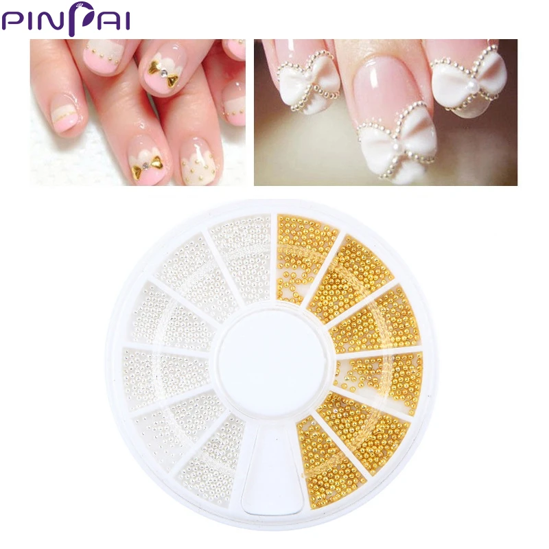 

PinPai 1mm Mini Stainless Steel beads in Wheel Nail Caviar Beads Nails Studs Gold Silver Beads Nail Art Accessories Decorations