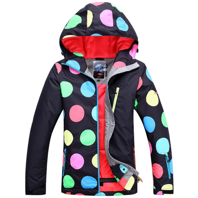 polka dot ski jacket
