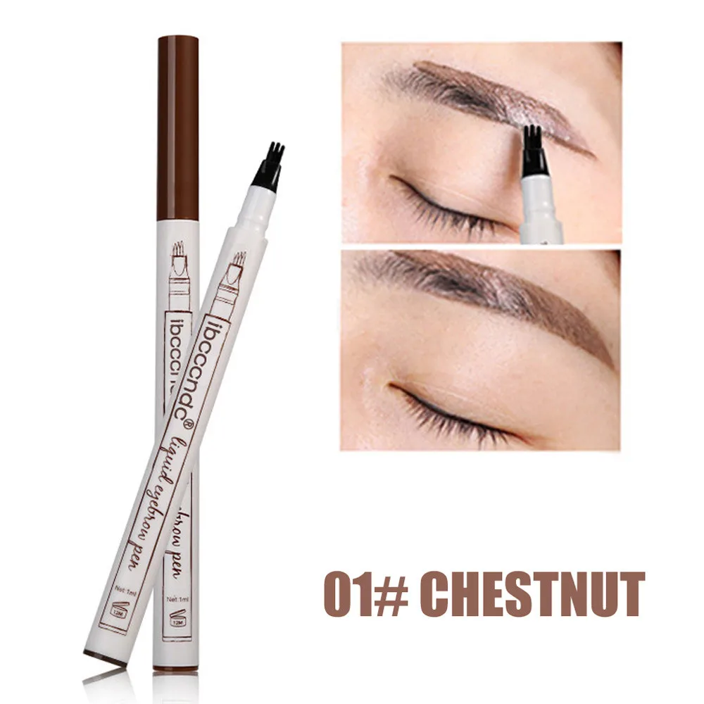 Waterproof Fork Tip Sketch Makeup Pen Brow Eyeliner Eyebrow Pen Pencil