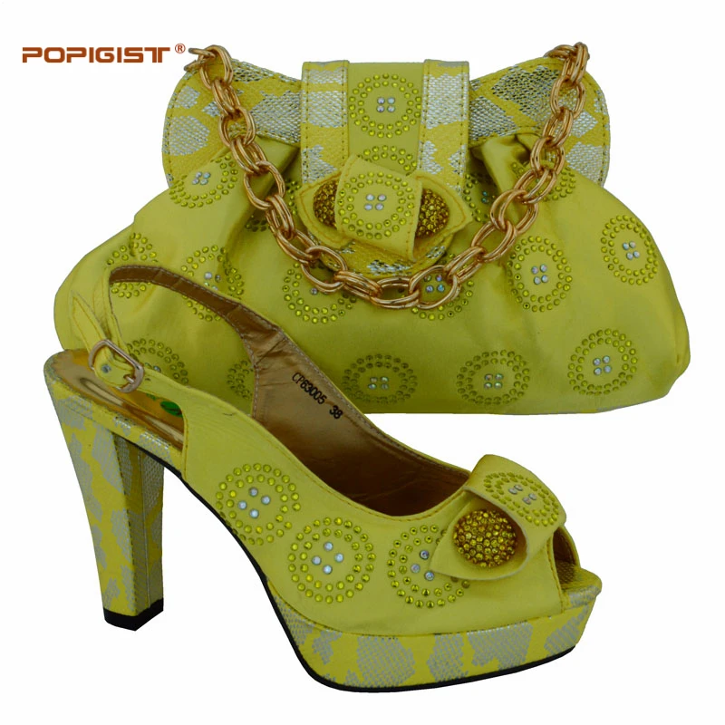 Yellow women wear pumps shoe and