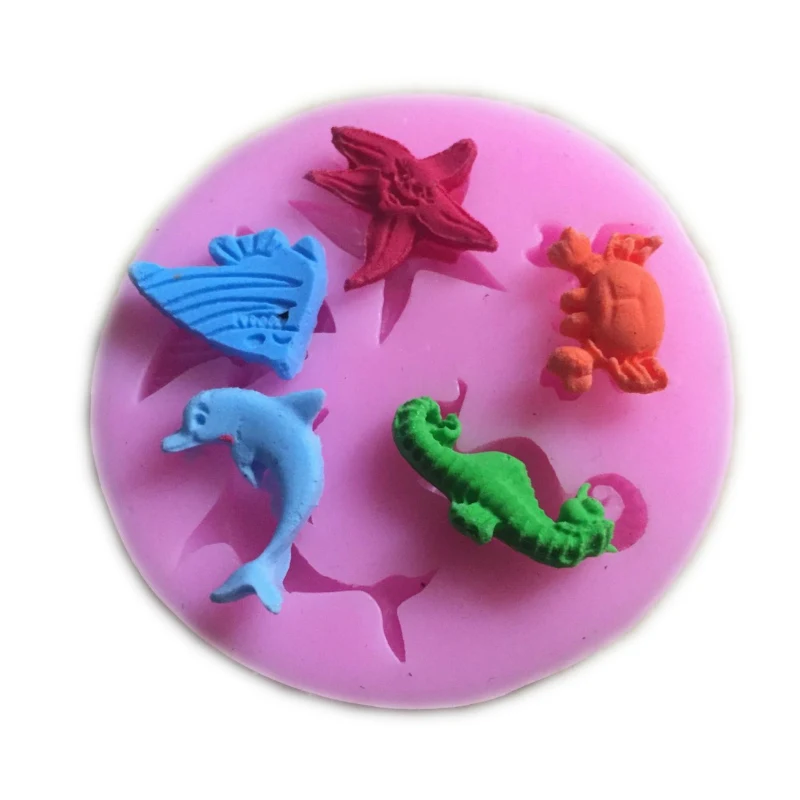 

6*0.9cm DIY Silicone Marine Animals Cake Mold Biscuit Cake Moulds Fondant Cake Decorating Tools Cookies Mold Kitchen Accessorie