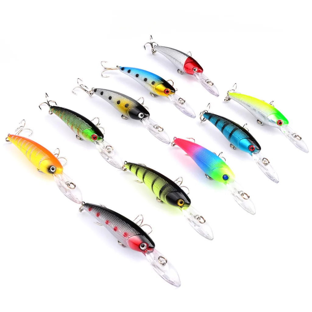 

Minnow Fishing Lure 70mm 3D Eyes Crankbait Wobblers Artificial Plastic Hard Bait peche Fishing Tackle#es