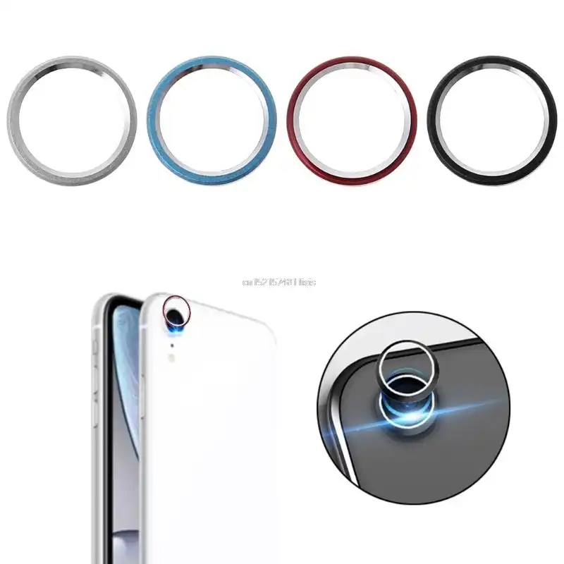 For iPhone SE 2020 Camera Protector Glass + Metal Lens Protection Ring