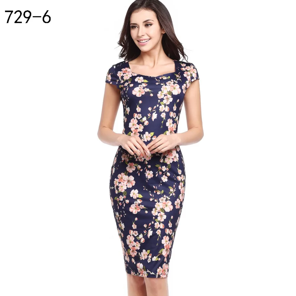 

Summer woman Sexy Club Evening Party Bodycon Pencil Dresses Fashion Slim Floral Print Plus Size Ladies Vestido Casual Clothing