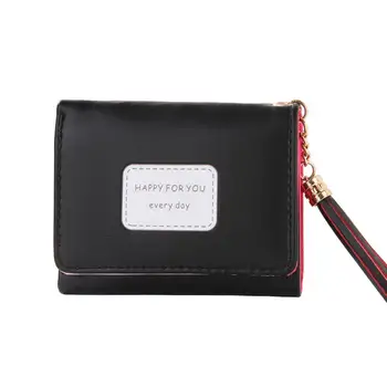 

Women's vintage zipper short purse card holders tassel Women'S Purse Wallet Female Carteira Feminina