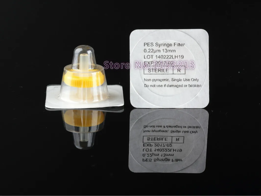 Xin Tester 100 PCS Sterile Syringe Filter PES Membrane 13mm