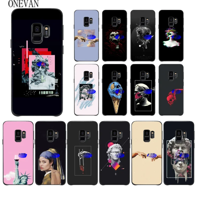 Креативный мягкий чехол для телефона с забавной статуей и черепом Samsung Galaxy S9 plus S6