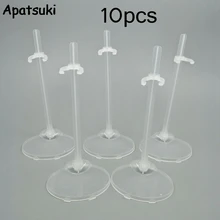 10pcs lot Transparent Clear Doll s Toy Stand Support for Barbie Dolls Girls Prop Up Mannequin