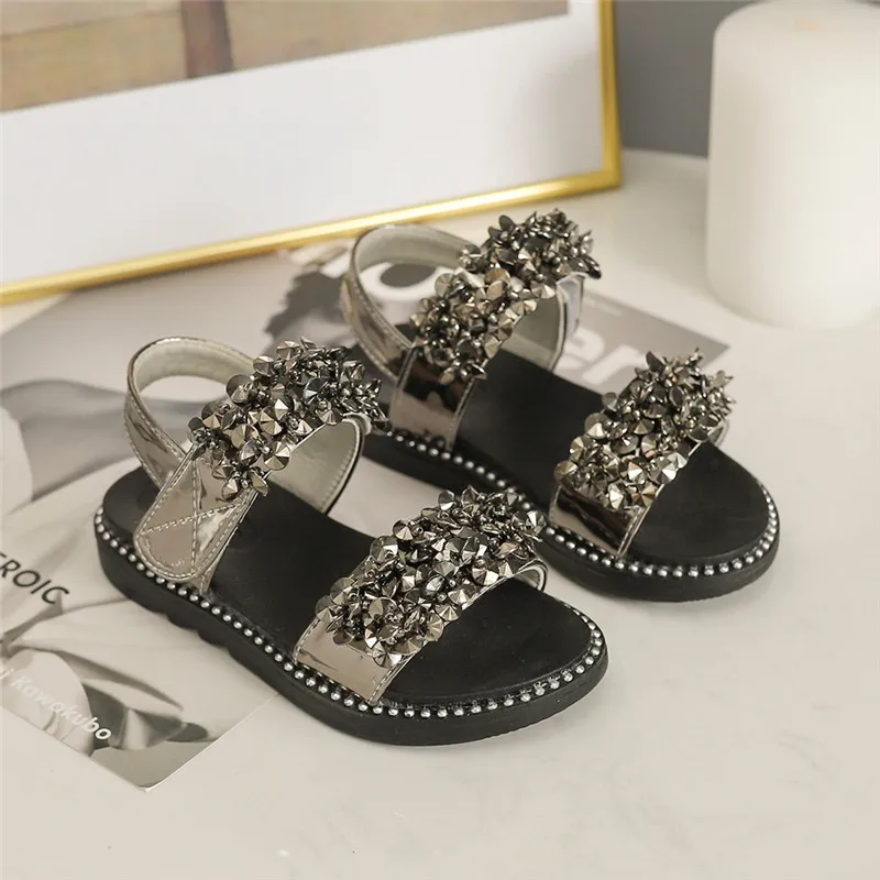 

Bekamille Toddler Shoes Girl Children Flat Sandals Sequin New Shoes Summer Decoration Fashion Party Rhinestone Sandals