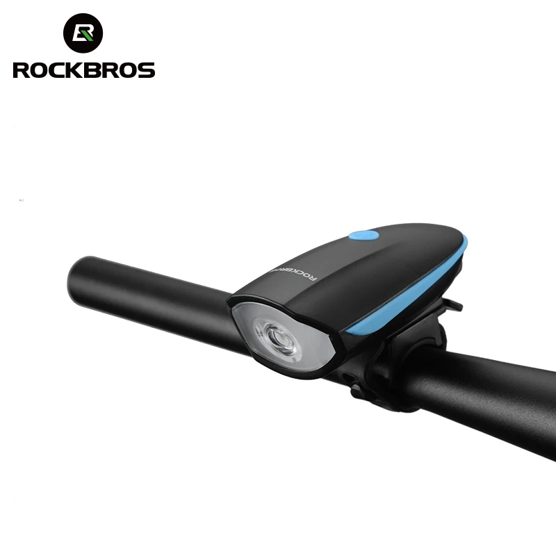 ROCKBRO 3 в 1 велосипедный светильник USB Перезаряжаемый светодиодный 1200 мАч Водонепроницаемый 350 люменов головной светильник 120 дБ рупорный велосипед аксессуары для велоспорта - Цвет: 7588 blue