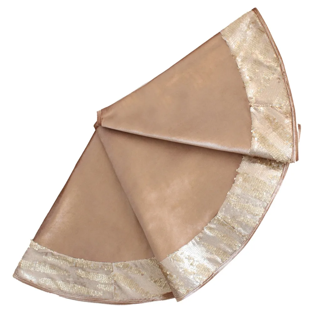 Free Shipping 36"/42"/50" Christmas Tree Skirt Gold Velvet Body with