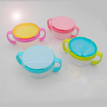 

Baby Snacks Bowl Children Kids Food Storage Dishes Anti Spill 360 Rotate Baby Solid Feeding Plate Tableware Baby Feeding Stuff