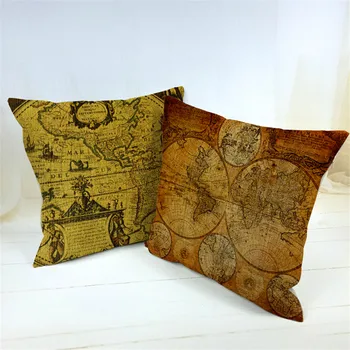 

Old World Map Throw Pillow Case Decorative Cushion Cover Pillowcase Customize Personalize Gift For Car Sofa Seat
