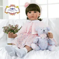 55 см силикона Reborn Baby Doll игрушки для детей девочек Bonecas 22 дюймов принцесса Младенцы винил одежда для малышей жив подарок на день рождения