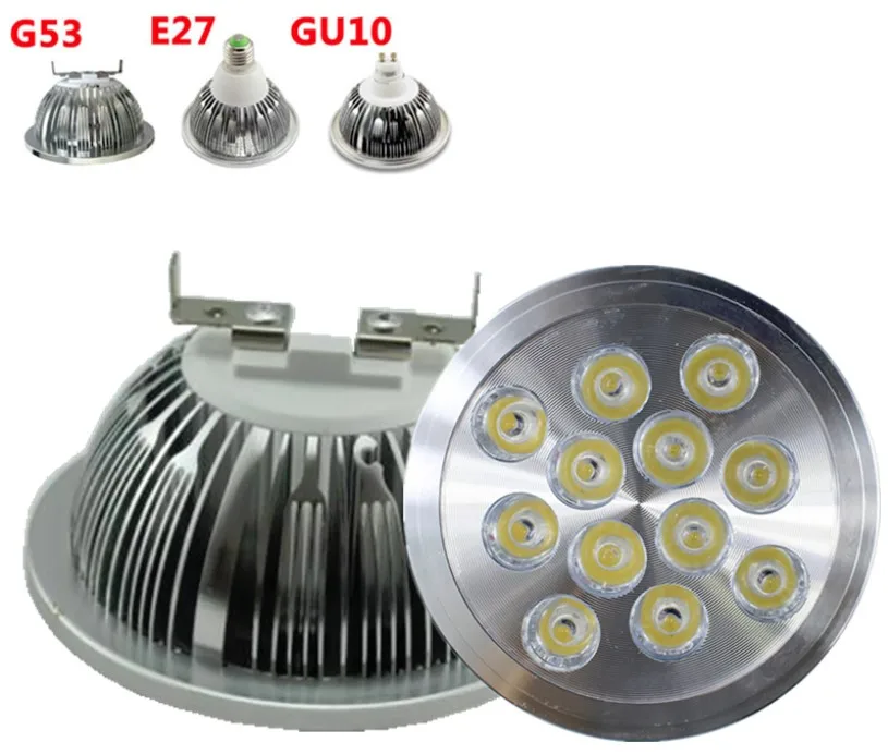 12 Вт AR111 светодиодный лампы AC 85 ~ 265 V или DC12V эпистовые прожекторы Светодиодный светильник высокой мощности, теплый белый 3000 K холодный белый