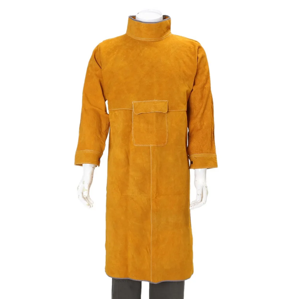 Durable Leather Welding Long Coat Apron Protective Clothing Apparel