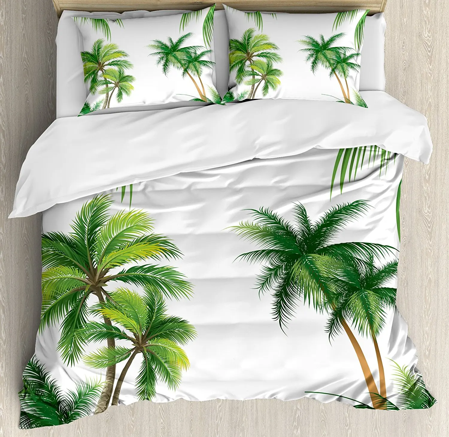 Tropical Duvet Cover Set Coconut Palm Tree Nature Paradise Plants